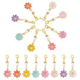 32 шт. 8 цвета ромашка сплав эмаль кулон застежка маркеры, Сплав с застежками когтя омара