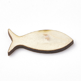 Cabochons en bois, formes en bois découpées au laser, poisson