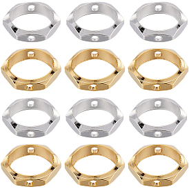 60шт 2 цвета латунные рамки для бус, долговечный, шестиугольник