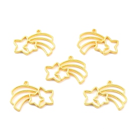 Alloy Open Back Bezel Pendants, for DIY UV Resin, Epoxy Resin, Pressed Flower Jewelry, Cadmium Free & Lead Free, Meteor