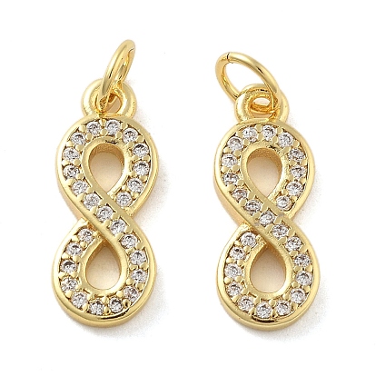 Латунные микро проложить кубического циркония подвески, число 8, без свинца и без кадмия, долговечный, стойки покрытие, с целью перехода в кольце