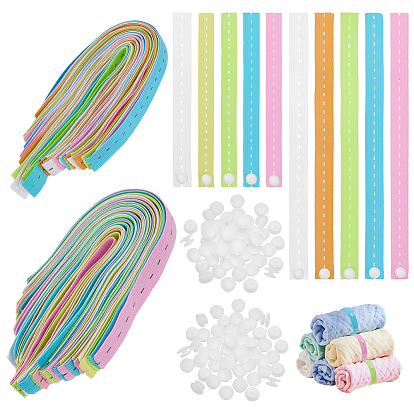 100 шт. 2 стили полиэстеровый эластичный сворачивающийся ремень для хранения, органайзер для одежды с пластиковой застежкой