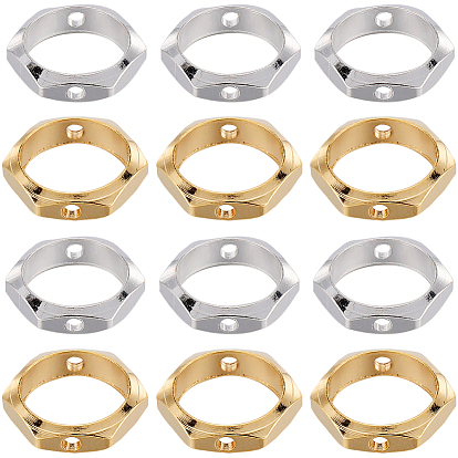 60шт 2 цвета латунные рамки для бус, долговечный, шестиугольник