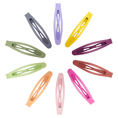 Metal Snap Hair Clips, Spray Painted, Oval