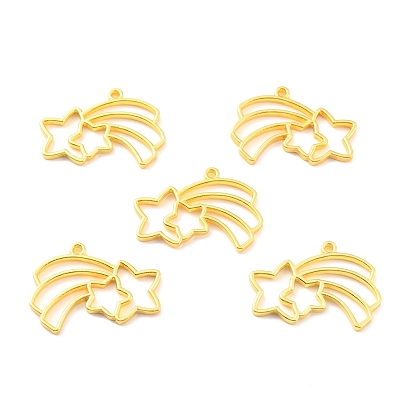 Alloy Open Back Bezel Pendants, for DIY UV Resin, Epoxy Resin, Pressed Flower Jewelry, Cadmium Free & Lead Free, Meteor