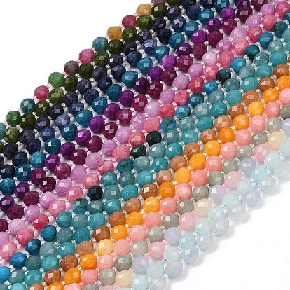 Натуральный Malaysia нефритовые бусы пряди, в форме риса, окрашенные, граненые, с бисером