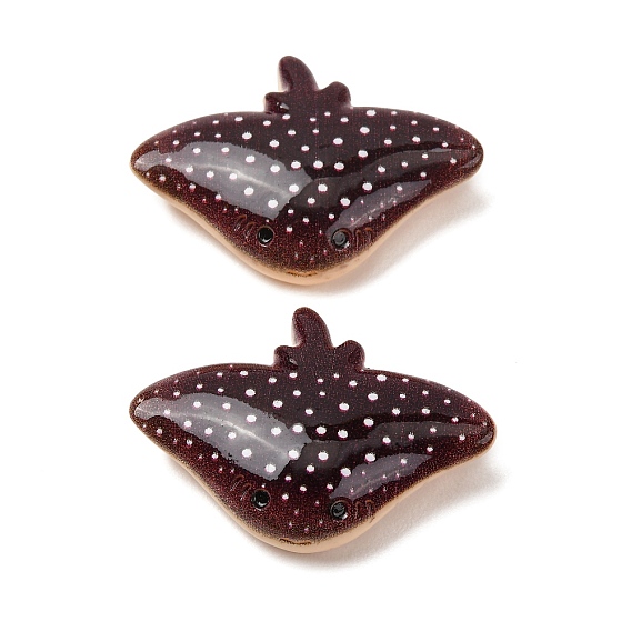 Opaque Resin Cabochons, Manta Ray