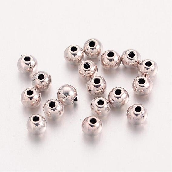 Tibetan Style Alloy Round Spacer Beads, Cadmium Free & Lead Free, 4mm, Hole: 1mm