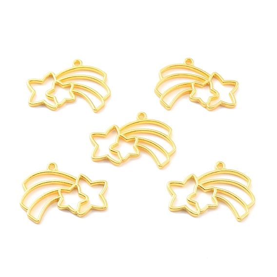 Alloy Open Back Bezel Pendants, for DIY UV Resin, Epoxy Resin, Pressed Flower Jewelry, Cadmium Free & Lead Free, Meteor
