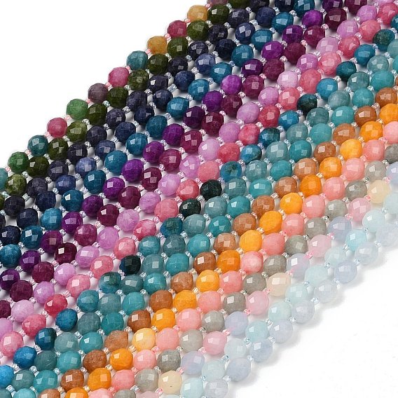 Натуральный Malaysia нефритовые бусы пряди, в форме риса, окрашенные, граненые, с бисером