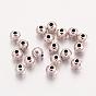 Tibetan Style Alloy Round Spacer Beads, Cadmium Free & Lead Free, 4mm, Hole: 1mm