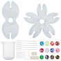 Olycraft Epoxy Resin Crafts, with Silicone Molds, Disposable Plastic Transfer Pipettes & Latex Finger Cots, Measuring Cup Plastic Tools, Disposable Flatware Spoons and Nail Art Sequins/Paillette