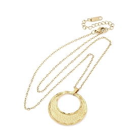 Плоские круглые 304 из нержавеющей стали кулон ожерелье, ионное покрытие (ip)