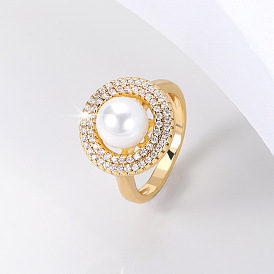 Luxury Zircon Pearl Ring for Women with Unique and Personalized Design