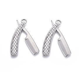 Ion Plating(IP) 304 Stainless Steel Pendants, Laser Cut, Comb