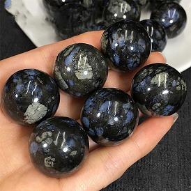 Natural Glaucophane Crystal Ball, Reiki Energy Stone Display Decorations for Healing, Meditation, Witchcraft