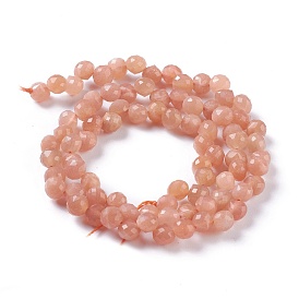 Natural Sunstone  Beads Strands, Top Drilled, Faceted, Teardrop
