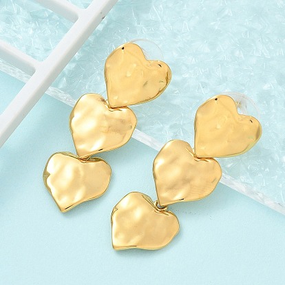 Ионное покрытие (ip) 304 серьги-гвоздики в форме сердца из нержавеющей стали для женщин