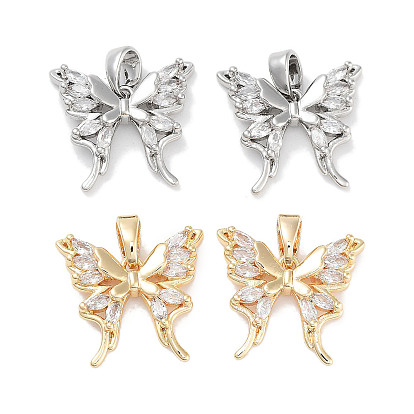 Латунные микро проложить кубического циркония подвески, без кадмия, без никеля и без свинца, бабочки прелести