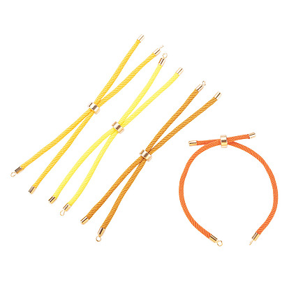 4pcs 4 couleurs fabrication de bracelets en cordon polyester, bracelet de curseur, convient au charme du connecteur