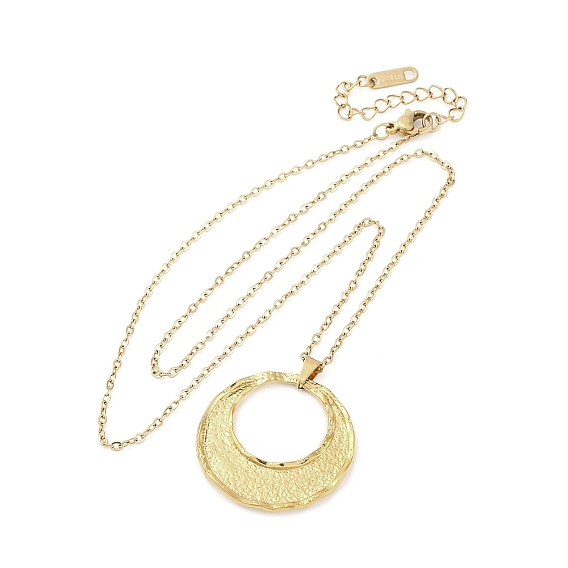 Плоские круглые 304 из нержавеющей стали кулон ожерелье, ионное покрытие (ip)