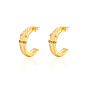 304 Stainless Steel Rhinestone Arch Stud Earrings, Half Hoop Earrings