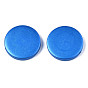Painted Natural Wood Beads, Pearlized, Flat Round