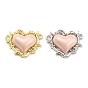 Alloy Connector Rhinestone Settings, with Pink Resin, Heart Links