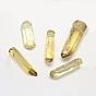 Natural Yellow Quartz Pointed Pendants, Mixed Shapes, Column