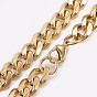Men's 304 Stainless Steel Faceted Curb Chain Necklaces, with Lobster Claw Clasps