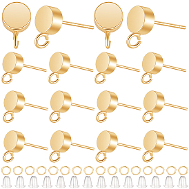 Hallazgos de aretes de bronce, con anillas y tuercas de plástico para las orejas, con bucle