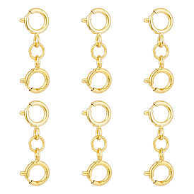6 шт. 925 застежки с двойным пружинным кольцом из стерлингового серебра