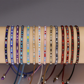 Bohemian Style Handmade Beaded Friendship Bracelet with DIY Rice Pearl Weaving - 15 Words or Less