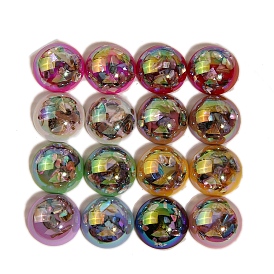 Resin Cabochons, with Shell, Half Round