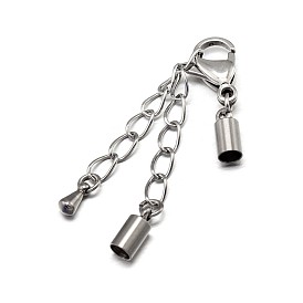201 Stainless Steel Chain Extenders and 304 Stainless Steel Lobster Claw Clasps