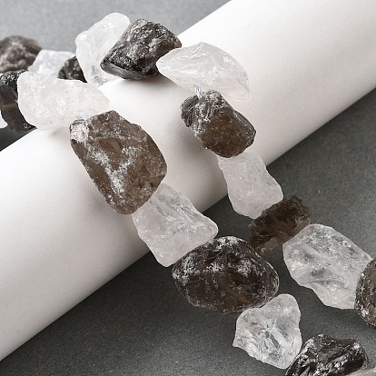 Натуральный кварцевый кристалл и дымчатые кварцевые бусинки, грубый необработанный камень, самородки
