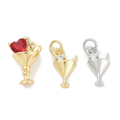 Латунные микро проложить кубического циркония подвески, чашка прелести, долговечный, без свинца и без кадмия, стойки покрытие, с целью перехода в кольце