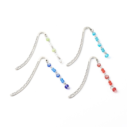 Signets en alliage de zinc faits à la main, perles de verre, épingles à oeil de fer, épingles à tête et anneaux de saut