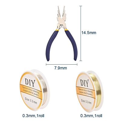 Copper Jewelry Wire with 6-in-1 Bail Making Pliers