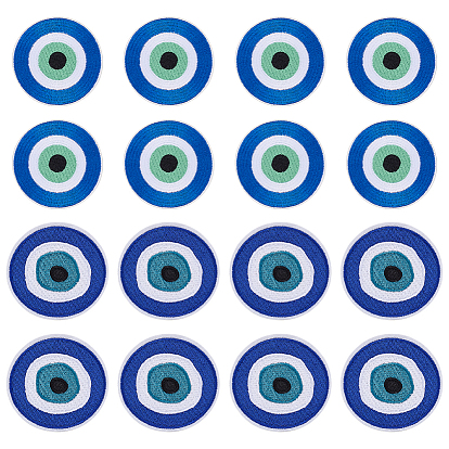 16 шт. 2 стили узор сглаза ткань компьютерная вышивка приклеиваемые/пришивные нашивки