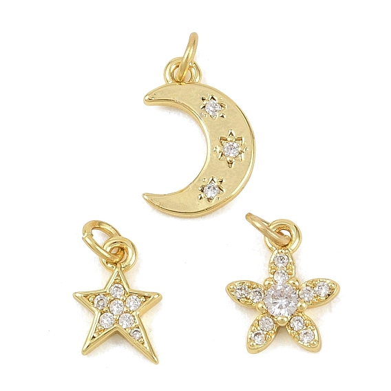 Латунные микропаве прозрачные кубические циркониевые подвески, реальный 18 k позолоченный