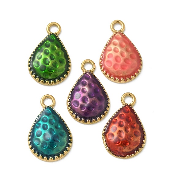 Ионное покрытие (ip) 304 подвески из нержавеющей стали, с эмалью, реальный 18 k позолоченный, очарование слезы