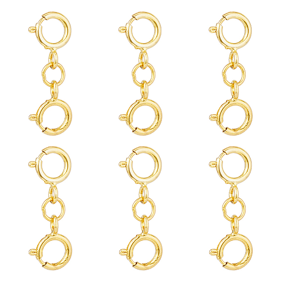 6 шт. 925 застежки с двойным пружинным кольцом из стерлингового серебра