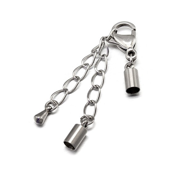 201 Stainless Steel Chain Extenders and 304 Stainless Steel Lobster Claw Clasps