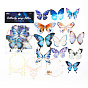 30Pcs 15 Style PET Waterproof Plastic Butterfly Sticker, Self-adhesion, for DIY Scrapbooking, Travel Diary Caft