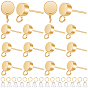 Brass Stud Earring Findings, with Jump Rings & Plastic Ear Nuts, with Loop