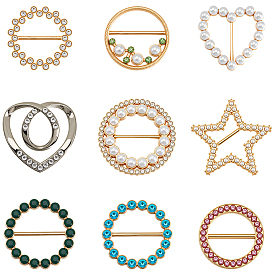 9шт 9 стили пряжки из сплава, для ремня, аксессуары для одежды, разноцветные