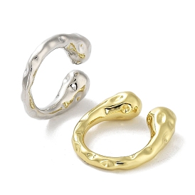 Rack Plating Brass Cuff Rings, Long-Lasting Plated for Women, Lead Free & Cadmium Free