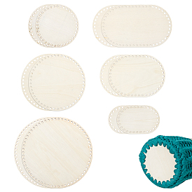 12 шт. 6 стили дно деревянной корзины, основание корзины крючком, овальные и круглые