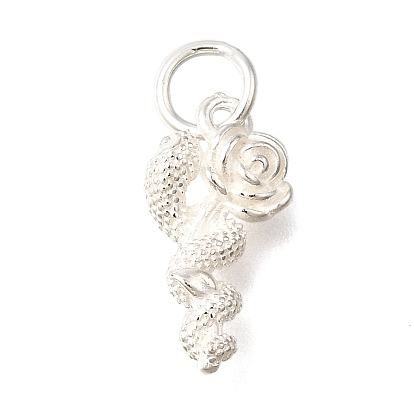 925 стерлингов серебряные подвески, змея с розовыми подвесками